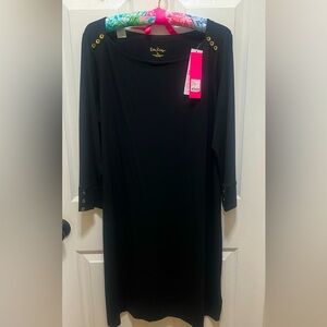 NWT Lilly Pulitzer Women's Black Sophie Dress UPF 50+ in ONYX XL